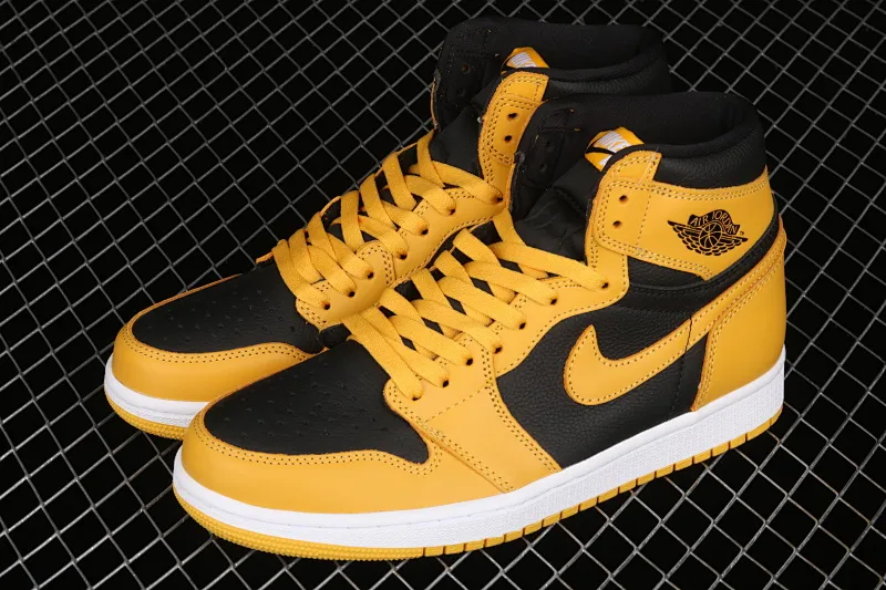 All categories Air Jordan Jordan series basketball shoes Air Jordan 1 High L version Air Jordan 1 High OG "Pollen" AJ1 Joe 1 black and yellow 555088-701